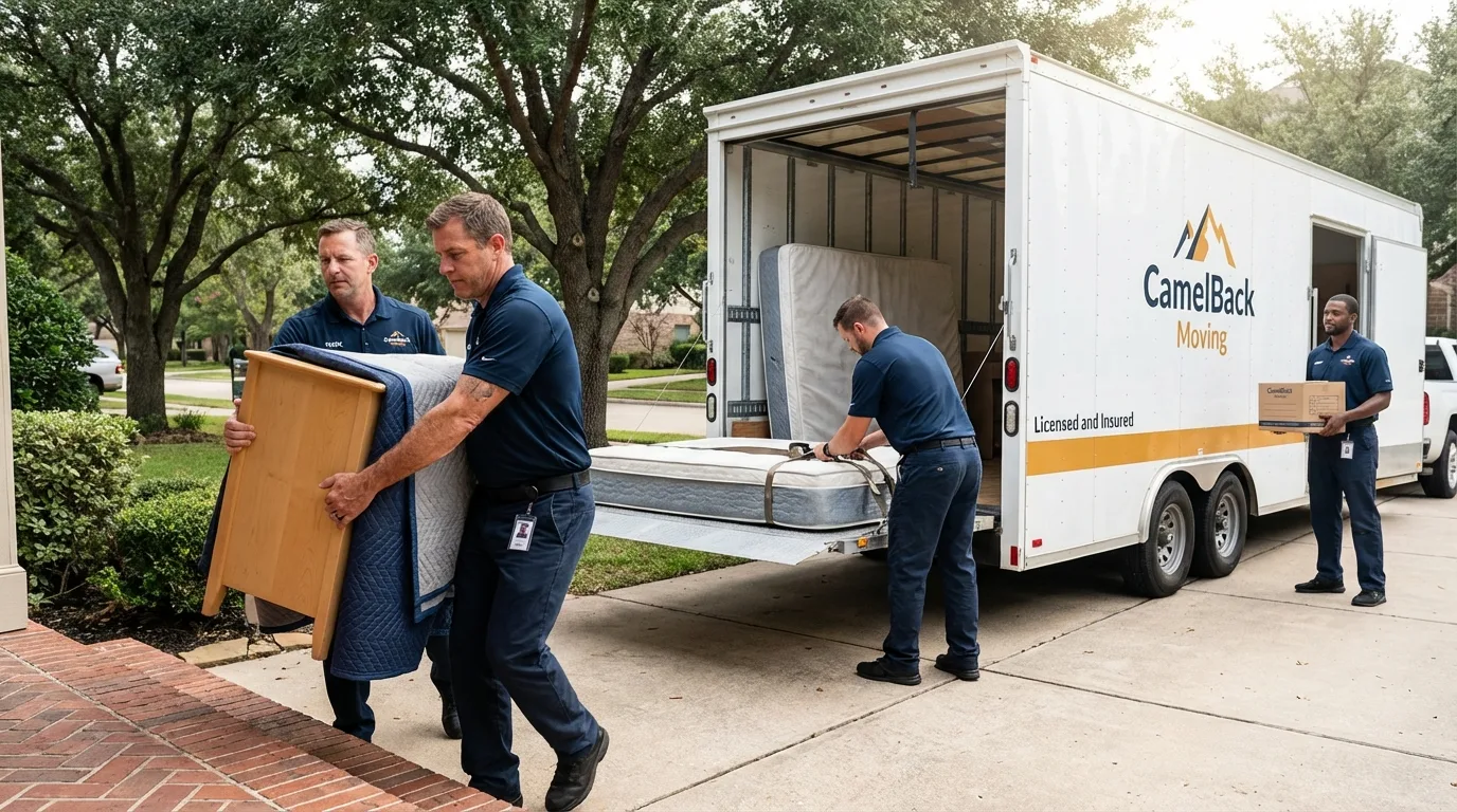 Crew loading residential truck for cross-state move from Greensboro, MD