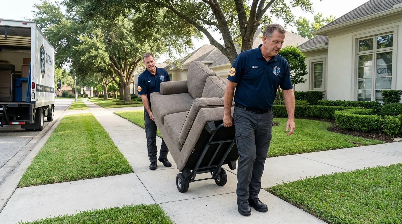 Local residential moving crew loading furniture in Greensboro, MD